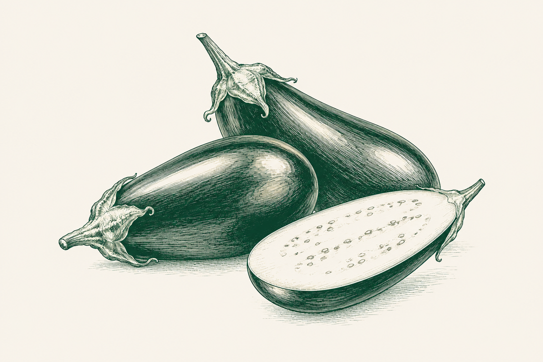 Line illustration of aubergine