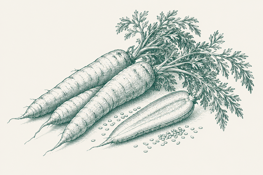 Line illustration of carrots