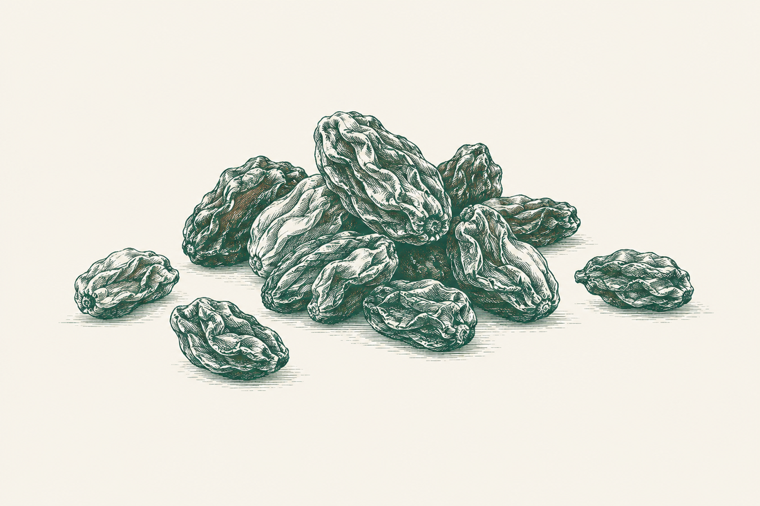 Line illustration of raisins