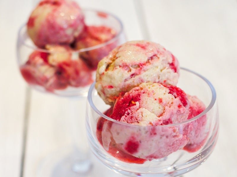 Banana and Raspberry Ripple Ice Cream
 &ndash; Lucy Bee