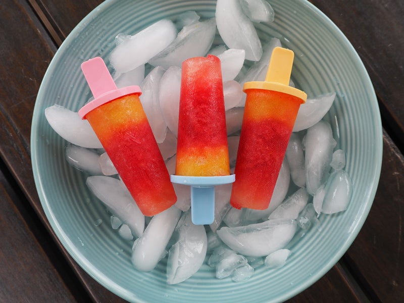 Mango, Raspberry and Tequila Ice Lollies
 &ndash; Lucy Bee