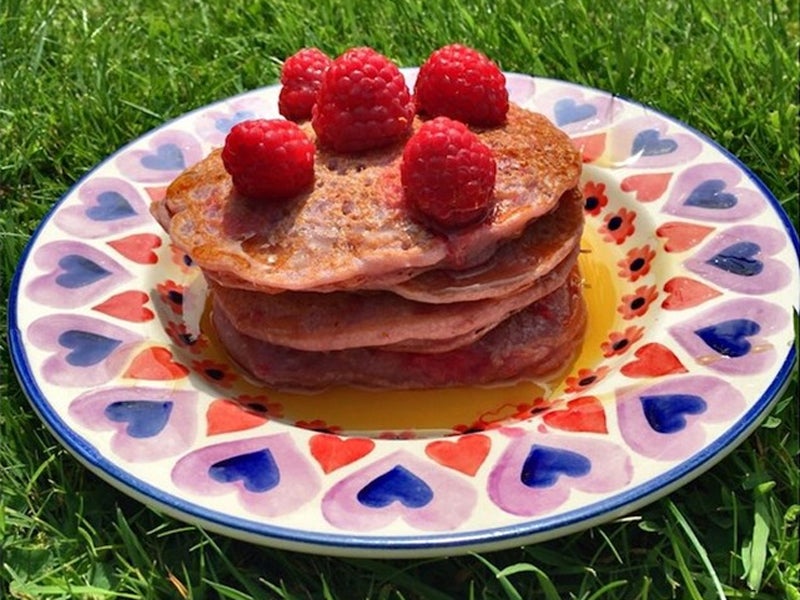 Vegan Raspberry Coconut Flour Pancakes
 &ndash; Lucy Bee