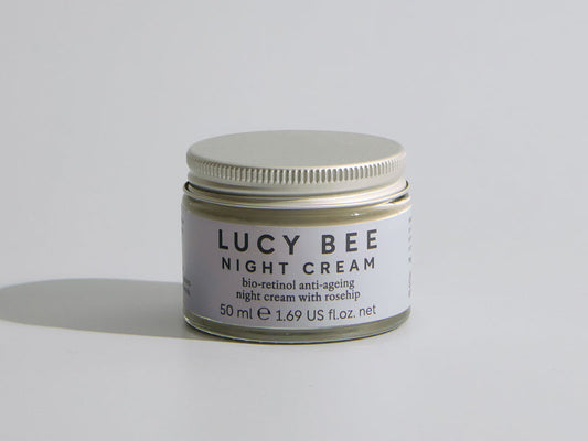 how to use the Lucy Bee bio retinol anti-ageing night cream 