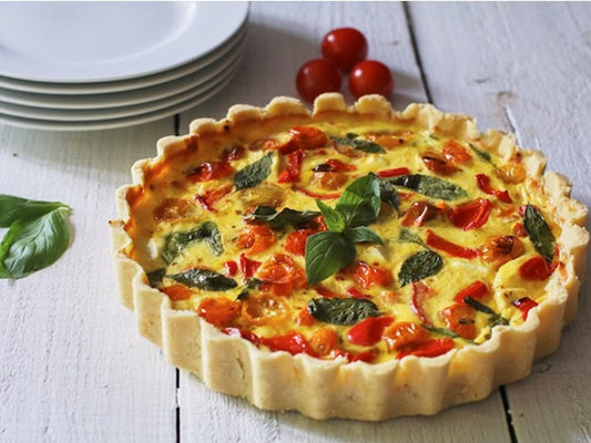 Tomato, Feta and Basil Gluten Free Quiche