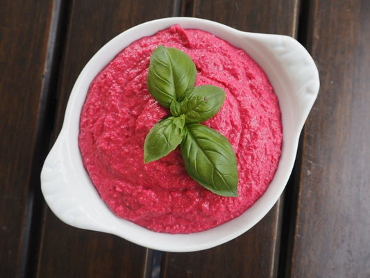 Beetroot and Garlic Hummus - Great for Snacking