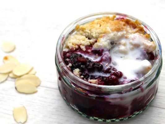 Blackberry Crumble with Dairy Free Cream