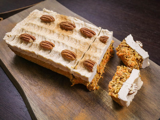 Raw Carrot Cake Spiced with Chai Blend