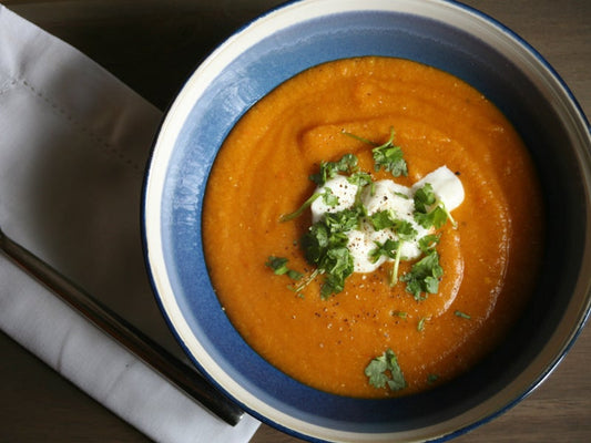 Spicy Carrot and Lentil Soup with Ginger