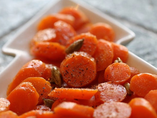 Glazed Carrots with Cardamom and Lucy Bee