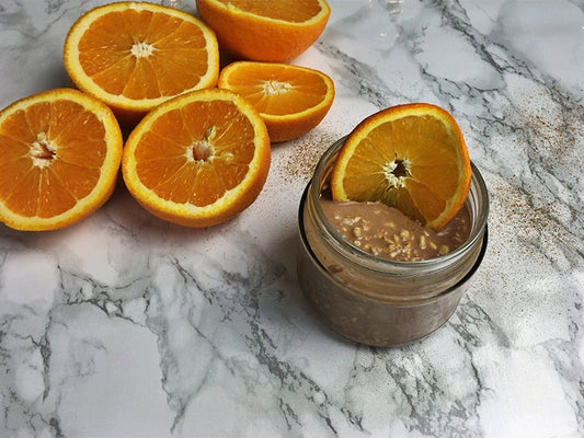 Chocolate Orange Overnight Oats with Cinnamon