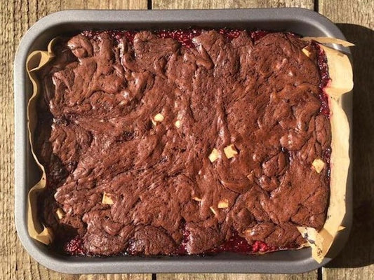 Brownie with Raspberry and White Chocolate