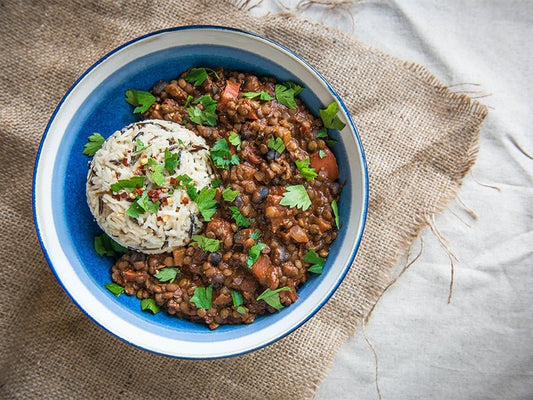 Chocolate Chilli Sin Carne with Creamed Coconut Rice