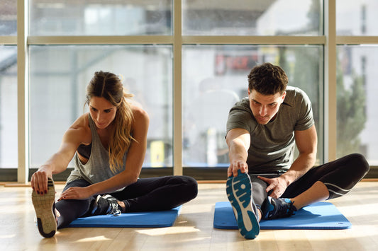 Two people Stretching