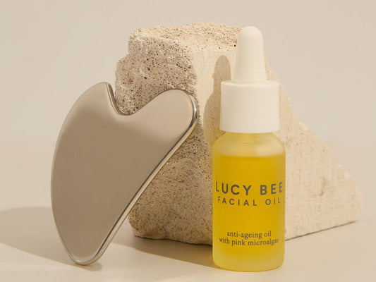 facial oil and gua sha