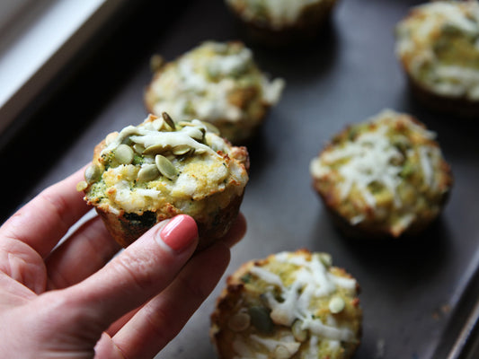 Broccoli, Goat's Cheese and Pumpkin Seed Muffins