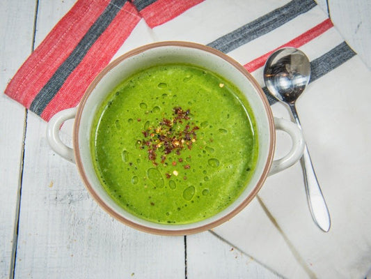 Green Broccoli Soup with Starseed Omega 3 Oil