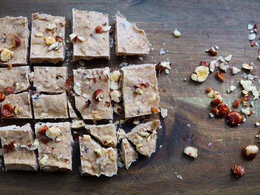 Hazelnut Butter Fudge with Creamed Coconut