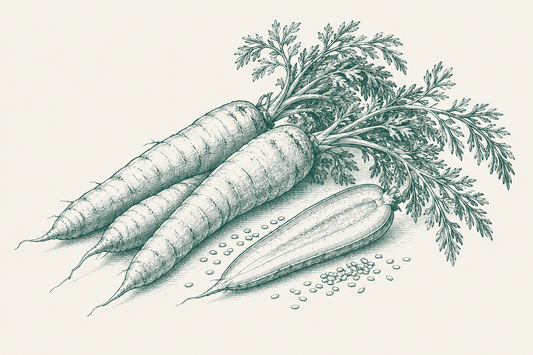 Line illustration of carrots