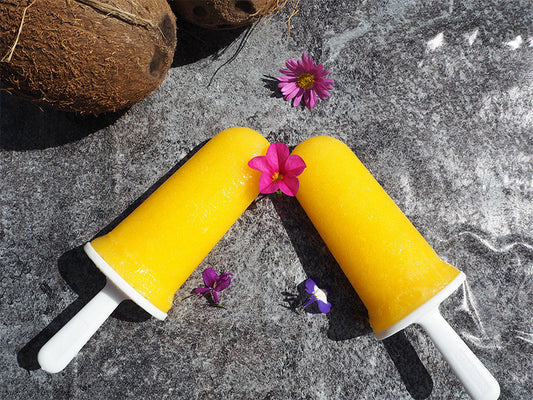 Mango and Lime Ice Lollies with Coconut Water