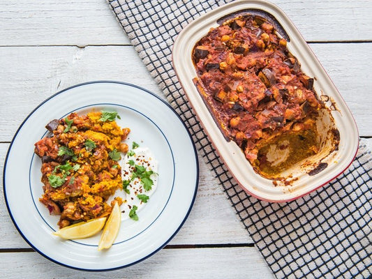 Moroccan Chickpea and Quinoa Bake