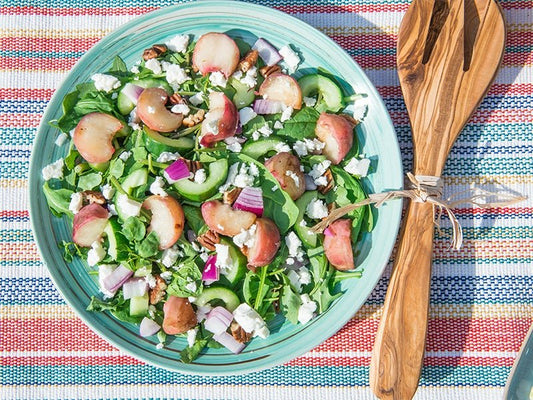 Grilled Peach and Feta Salad with Nuts