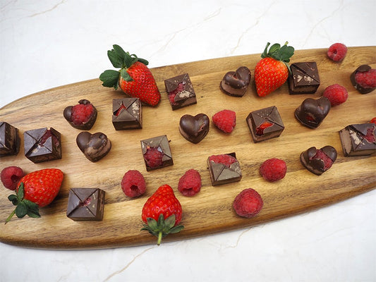 Vegan Raspberry Chocolates with Creamed Coconut