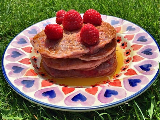 Vegan Raspberry Coconut Flour Pancakes