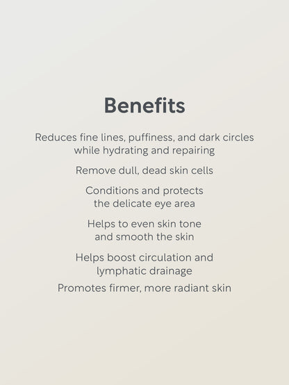 Anti Ageing skincare benefits on a light gray background