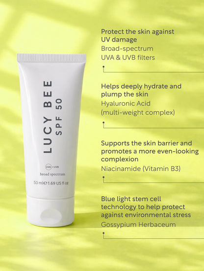 Lucy Bee SPF 50 Face Sunscreen Vegan and Cruelty Free